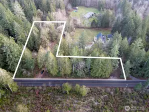 Overhead view with approximate boundaries in white.