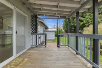 Backyard covered porch