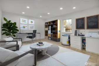 Staged- potential home office use of shop