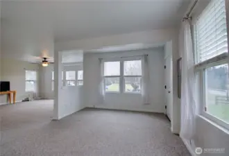 Living room into family room