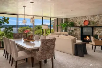 In the condo....the living and dining areas both take advantage of the lovely views.