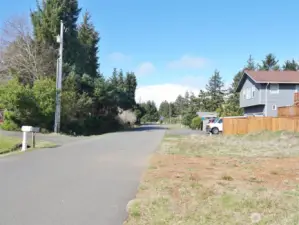 North view of Albion Ave (lot is on the right).