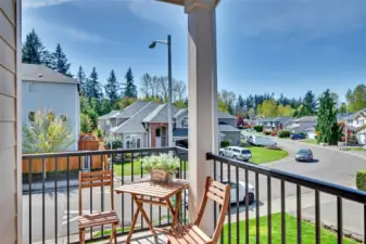 This quaint balcony is perfect for that morning cup of coffee.