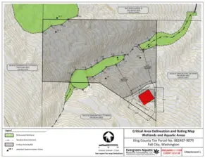 Potential building site located in red.