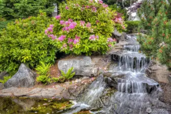 The gardens are a perfect blend of natural beauty and the tranquil sound of water.