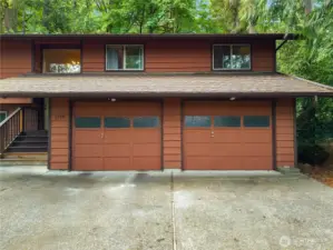 Deep double garage.