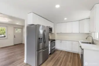 Brand new from floor to ceiling. All new cabinets, granite countertops and stainless steel appliances.
