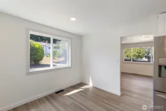 The view from the kitchen through the living room.
