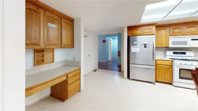 Office area located off the kitchen.