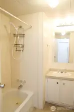 Spacious full bathroom conveniently located off the hallway.