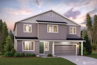 Warren Elevation A Rendering-Depictions of homes or other features are artist conceptions. Hardscape, landscape, and other items shown may be decoration and not included in the purchase price and availability may vary, not promised. Views may also be altered by subsequent construction, tree growth, and landscaping