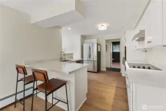 Bar off dining room overlooking kitchen