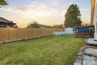 Fully fenced back yard