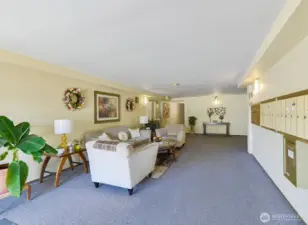 Secure in-building mailboxes for each unit.