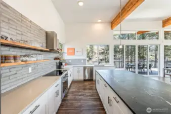 Kitchen with River View