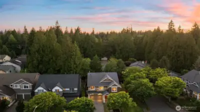Tree lined corner lot with extra parking on the side