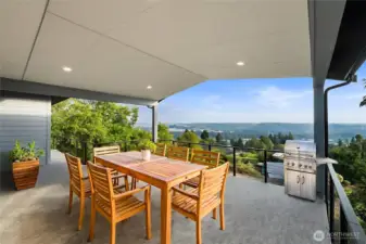 Imagine heading out the French doors to relax on your 420 square foot covered deck with mountain and valley view!  No neighbors to block your view on your 1/2 acre lot!