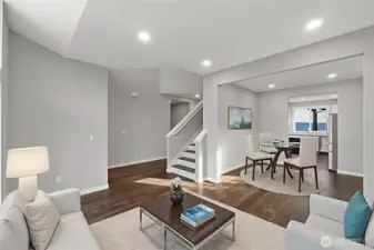 Formal living room features a 9' x 8' picture window from floor to ceiling.  Spacious dining room for having guests as well.