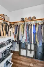Walk-in closet. Even the closet has the new flooring!