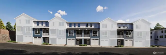 Image is a rendering. Photographs are for illustrative purposes only. Features, finishes, interior/exterior colors, landscaping and floorplan shown may vary from actual homes built.