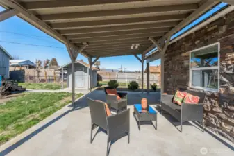 Covered patio space for entertaining
