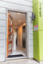 Enter into the Main Floor with access to the Garage, a Bedroom and a Full Bath.