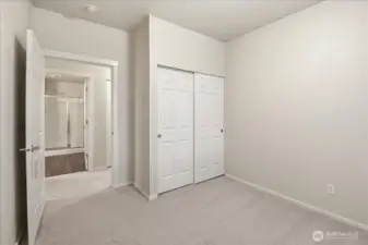 This is the third bedroom looking into the hallway.