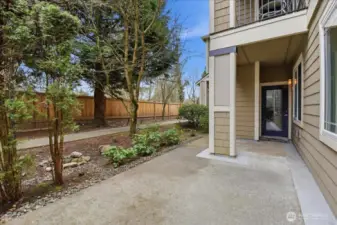 The private patio not staged.