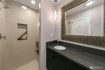 A well appointed secondary bath supports guests and the adjacent bedroom or office.