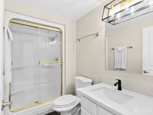 Lower level remodeled bathroom