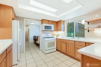 Kitchen leading to DR