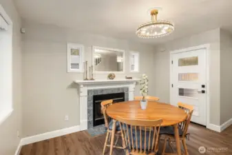 High-end engineered hardwood flooring flows throughout the home, offering both timeless style and warmth throughout.