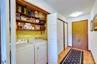 The condo has a full washer and dryer and lots of storage space.