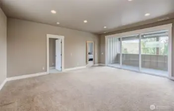 Huge heated balcony with amazing views out of the upper family room
