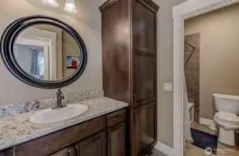 Second, main floor full bath.
