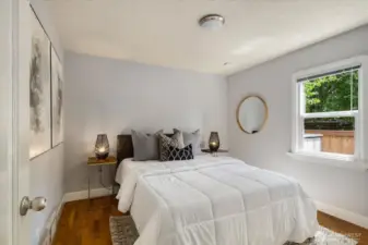 Two additional bedrooms on the same level (so hard to get), which is great for friends and family!
