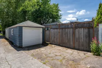 Detached Garage with alley access and can store 1 car. Direct access to the backyard and back entry of the home.