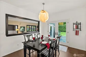 Kitchen Eating Area with French Doors to Patio