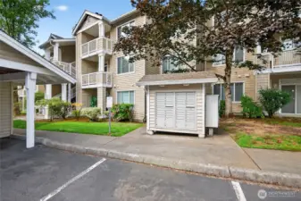 Dedicated parking space and also a garage