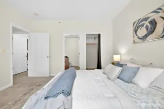 Primary suite includes its own bathroom and walk in closet