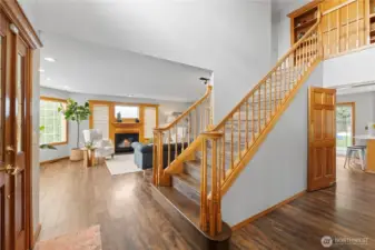 Grand staircase to upstairs.