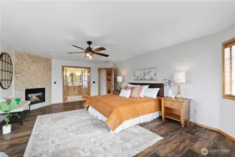 This primary suite and attached bath are what dreams are made of!