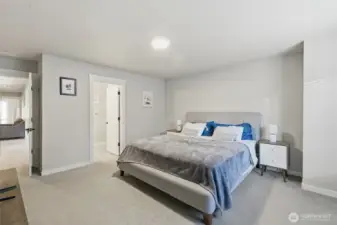 Primary bedroom with en suite and walk in closet.