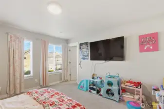 Bedroom 3 upstairs with a large walk in closet.