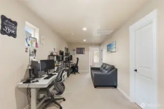 Large flex space upstairs currently used for office and gaming space.