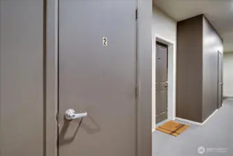 Just outside the front door is your storage space. Convenient!