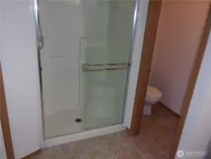 Separate shower in primary bath.