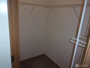 Walk-in closet in off primary bath.