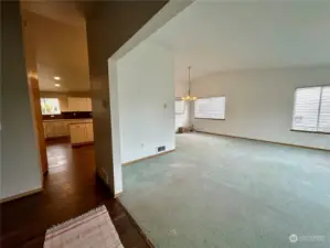 Entry hallway, open to formal living room.