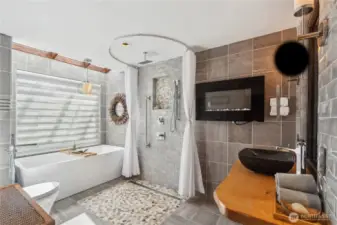 Main Floor Primary Suite w/ ADA Bathroom + Sauna